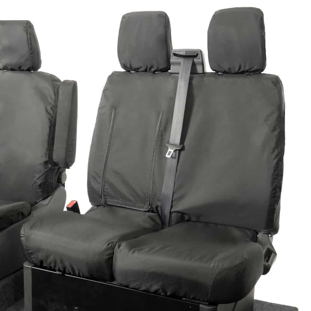 thumbnail image 2 of Tailored Seat Covers For Ford Transit Mk8 / Mk9 – Black Vinyl – Front Driver & Passenger 2 of 5