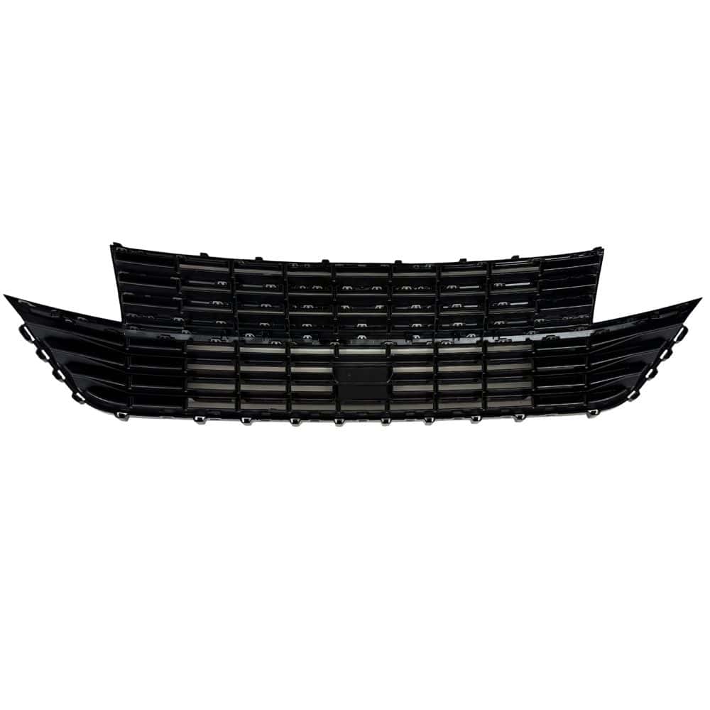 Badgeless grille in gloss black finish for T6.1 Volkswagen vans, enhancing front-end aesthetics with a sleek, modern look. Perfect for custom van builds and upgrades.