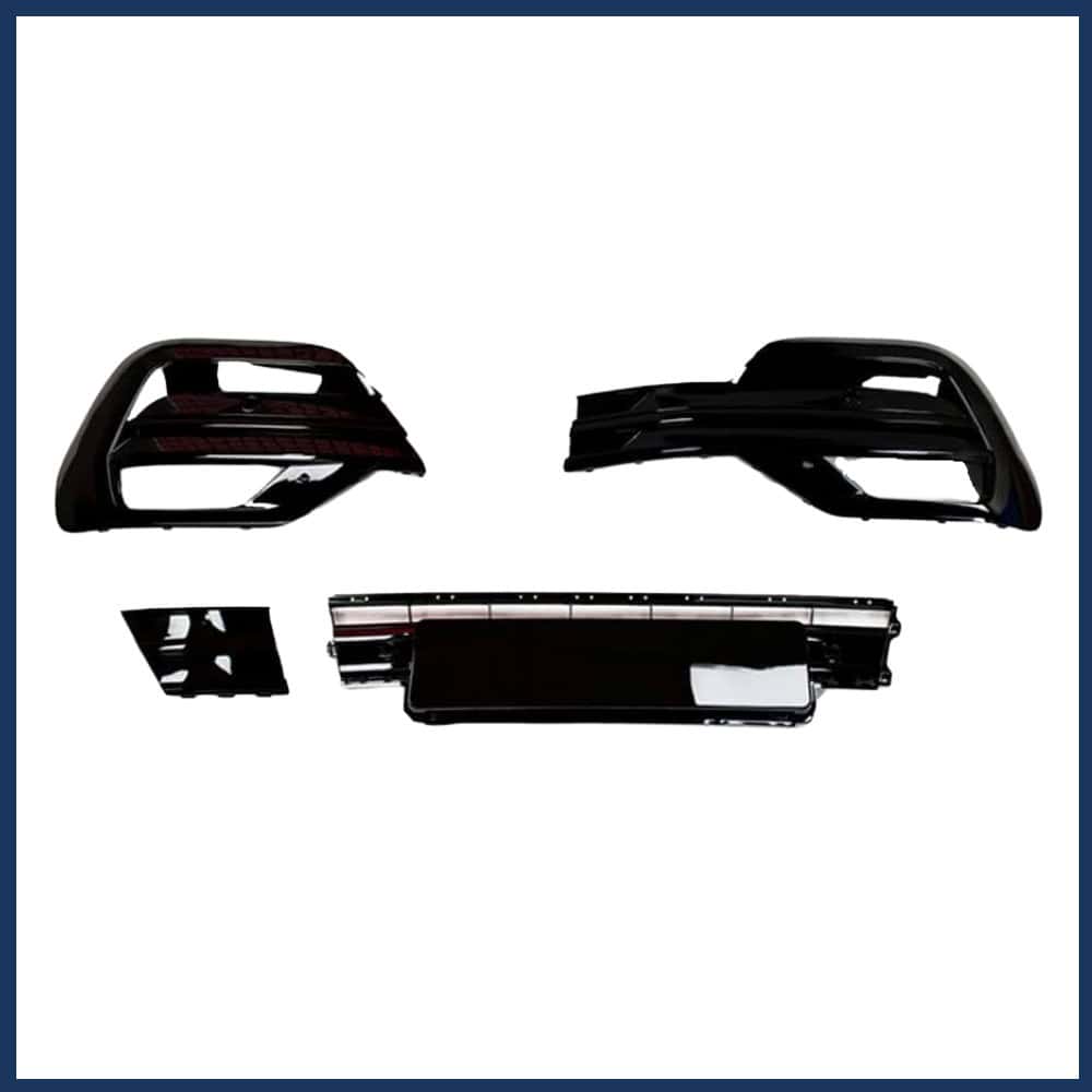 VW T6.1 Gloss Black Grille Bundle – Upper Badged Grille and Lower Inserts - Image 5