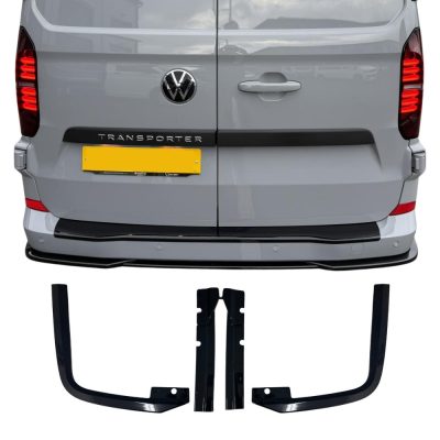 VW T7 & Ford Transit Custom Rear Diffuser – 3 Piece Gloss Black